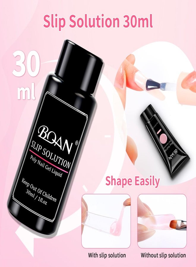 BQAN Poly Nail Gel Kit, 3 Colors -Pink Nude White- Poly Extension Gel With Dual Forms Builder Extension for Nail Tech DIY at Home Manicure Set - Image 5